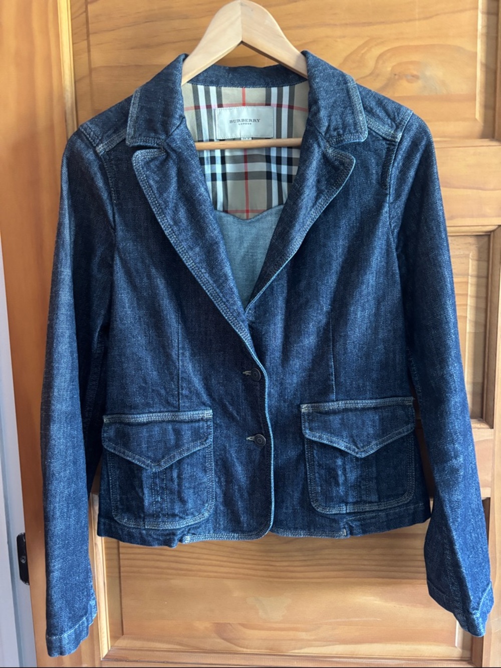 Burberry Dark Blue Denim Blazer Jacket